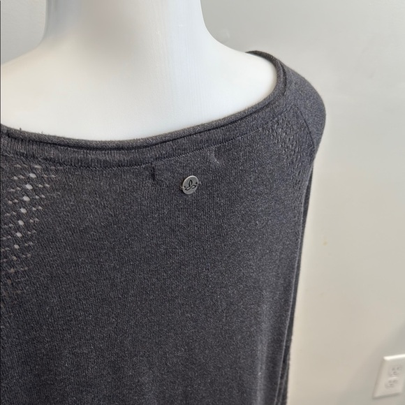 Prana Medium Cotton Gray Long Sleeve Midi Dress Drawstring Waist - Picture 5 of 9